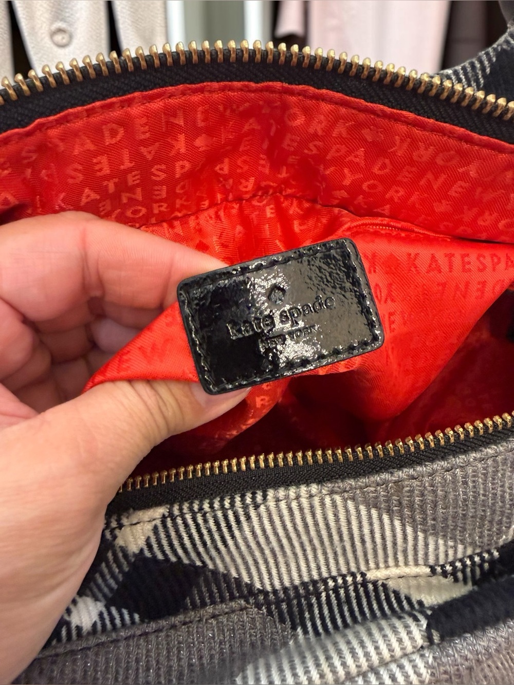 kate spade Black and Gray Plaid Shoulder Bag - Picture 10 of 13